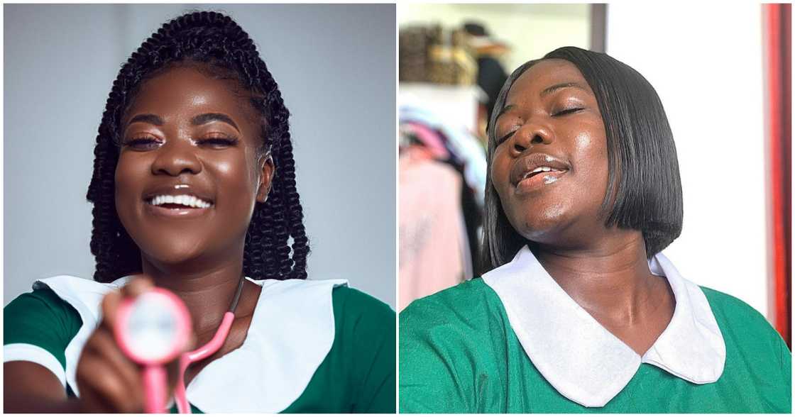 Asantewaa in a nursing scrub Asantewaa in a nursing scrub