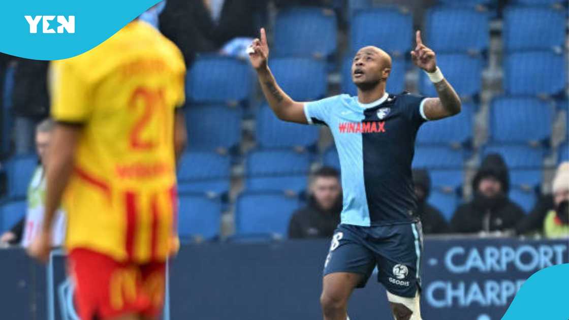 Andre Ayew scores for Le Havre. Andre Ayew scores for Le Havre.