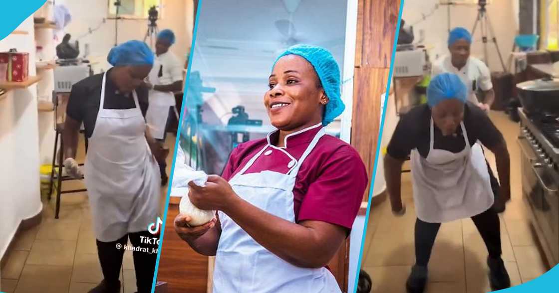 Photos of Chef Failatu dancing during her cook-a-thon