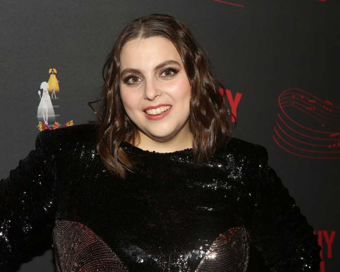 Beanie Feldstein poses at the opening night of the musical "Funny Girl"