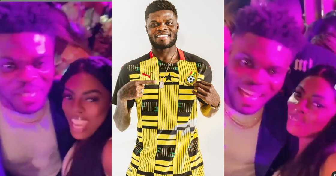 Videos from Partey's 28th b'day party pop up; Nana Aba spotted chilling with Arsenal star