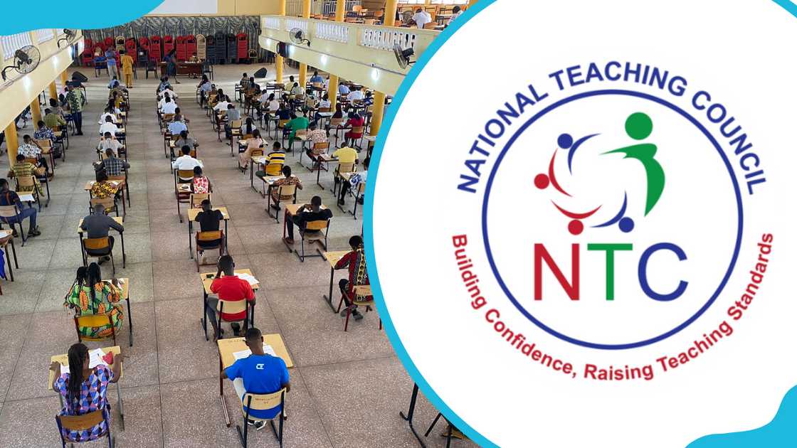 NTC logo and students in the examination room