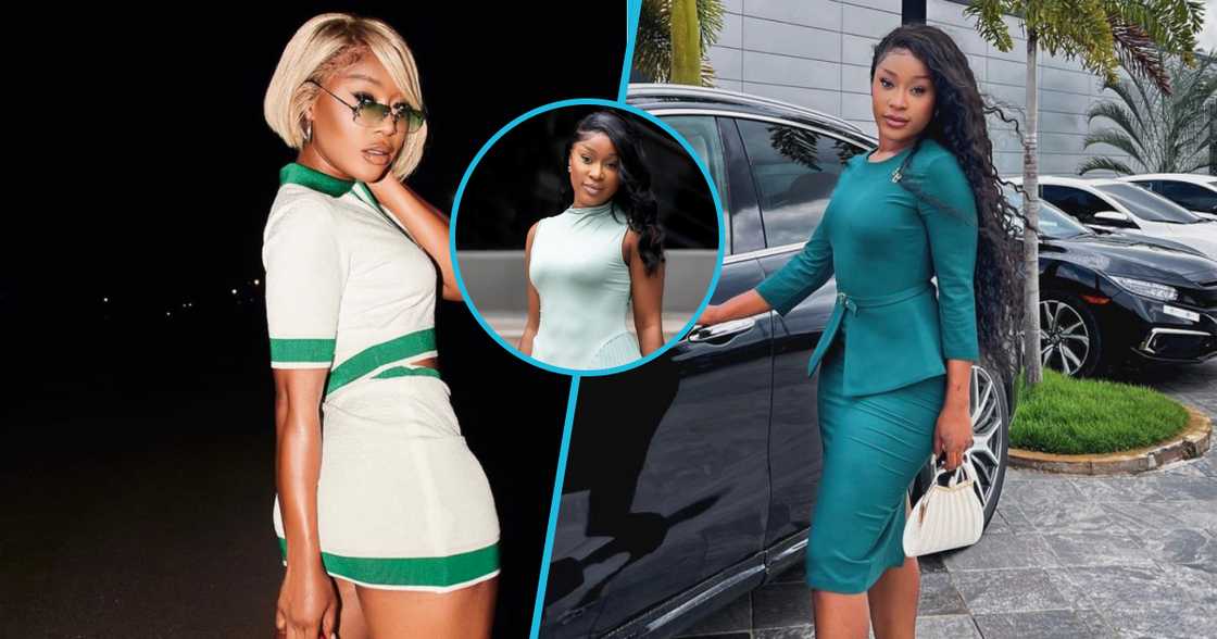 Ghanaian socialite Efia Odo flaunts her abs in a stylish dress to church.