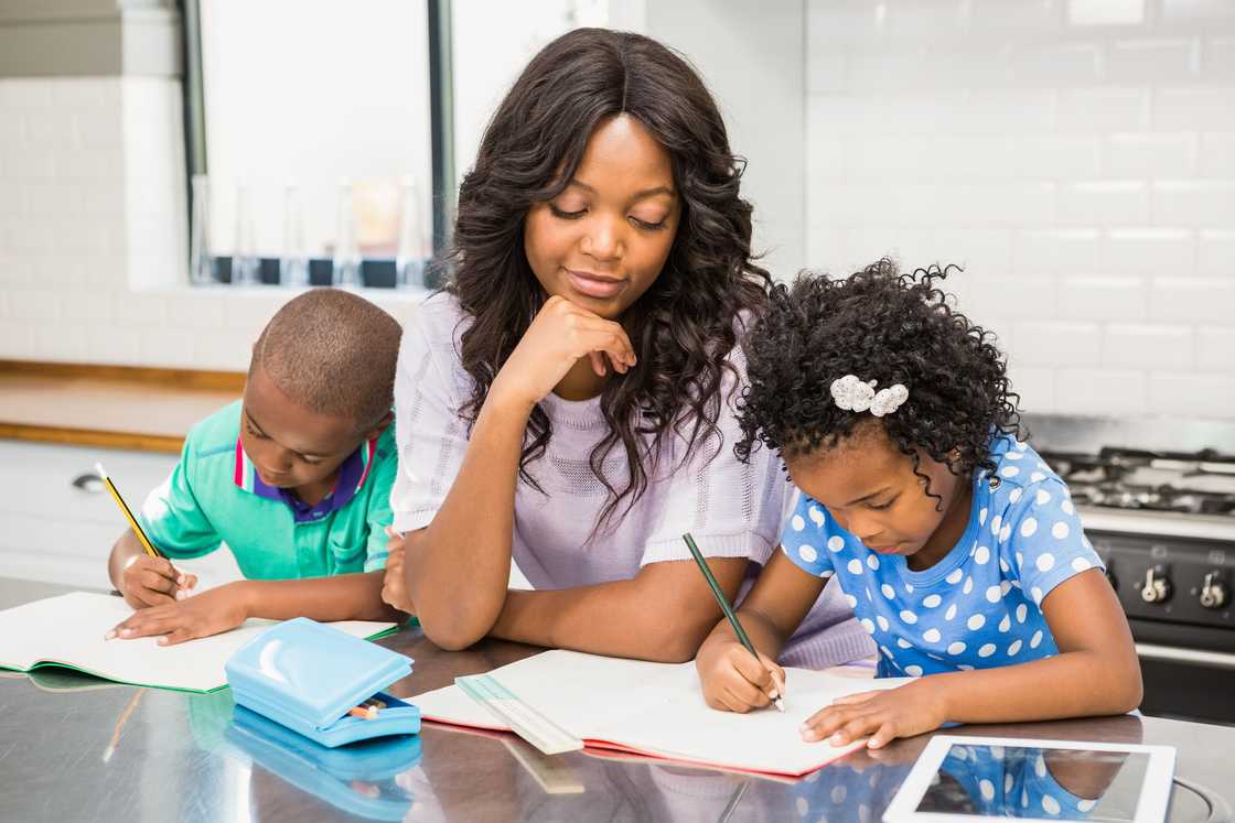 A mother and her kids