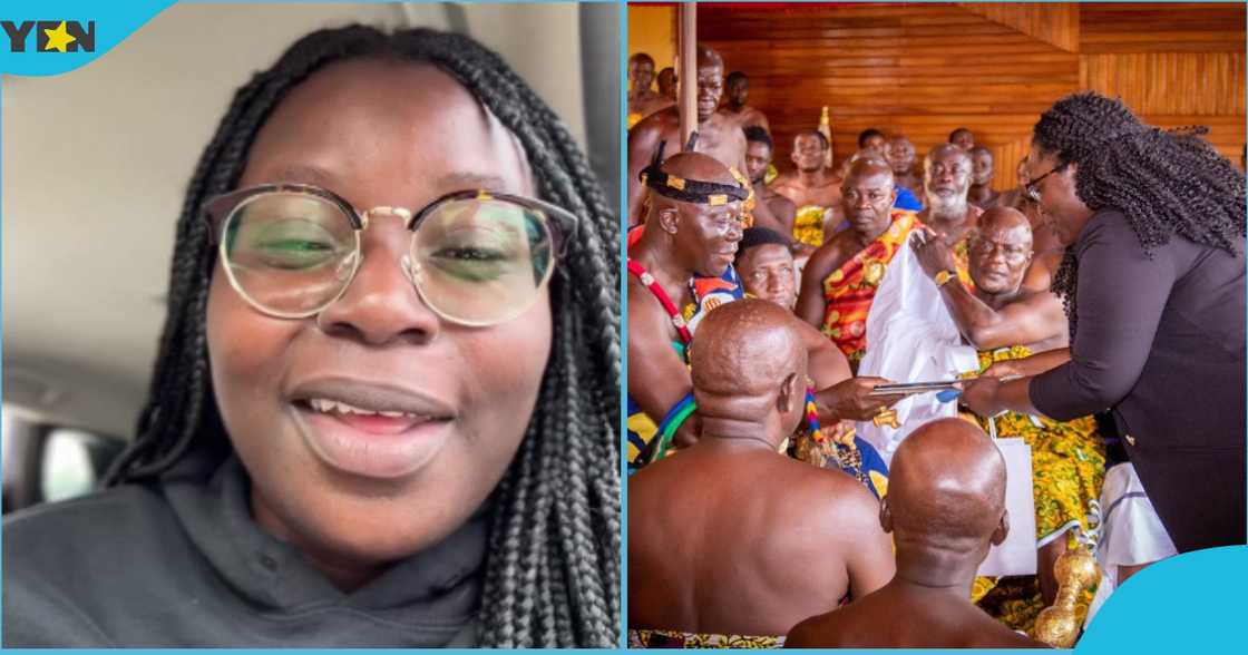 Photo of Ella Livingston and the Asantehene Otumfuo Osei Tutu II.