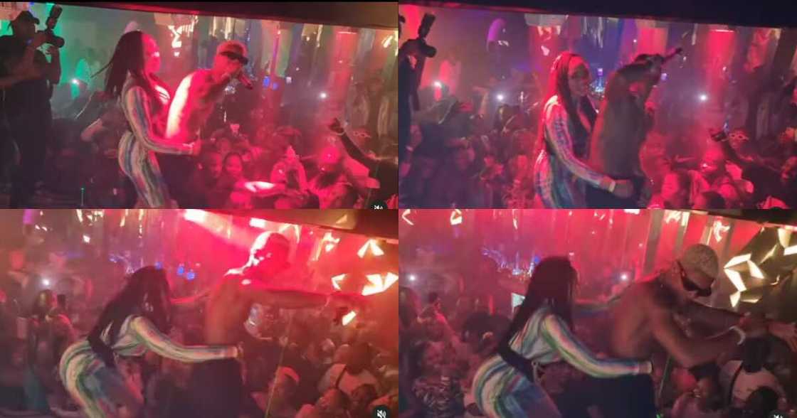 Lady almost breaks Kidi's waist as she storms stage while he performs in Kenya Lady almost breaks Kidi's waist as she storms stage while he performs in Kenya