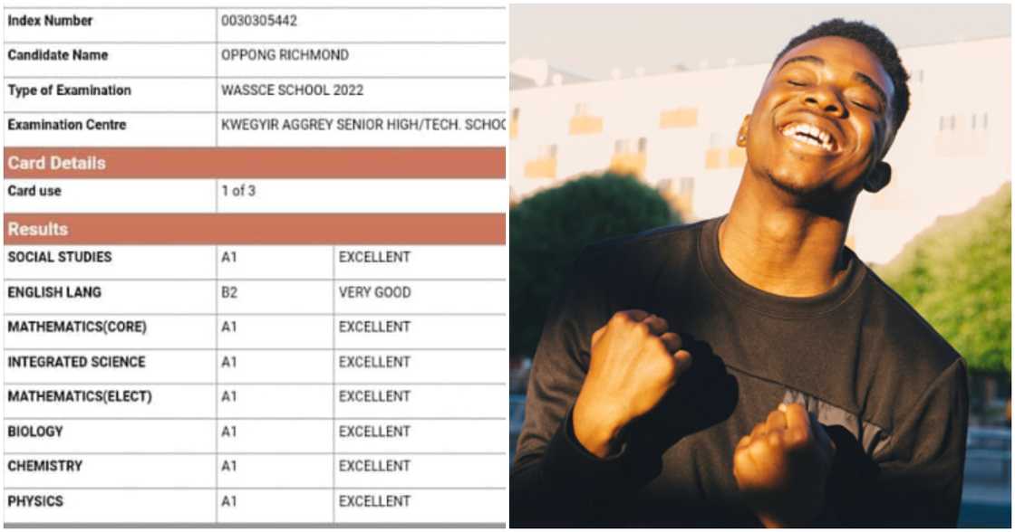 2022 WASSCE results of Ghanaian 'boy'.