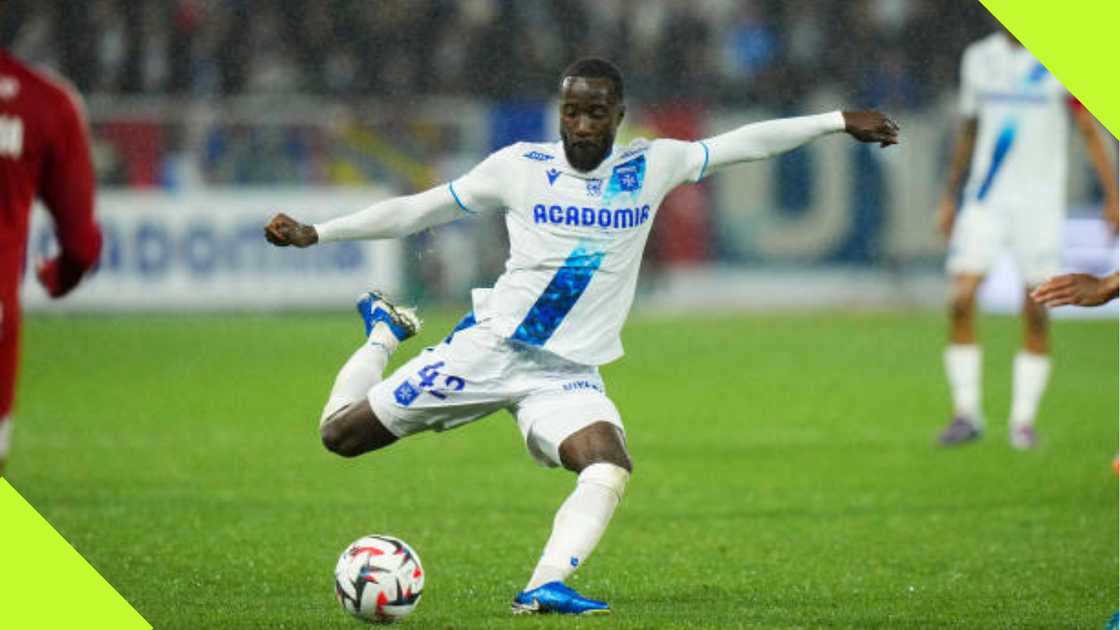 Elisha Owusu playing for Auxerre. Elisha Owusu playing for Auxerre.