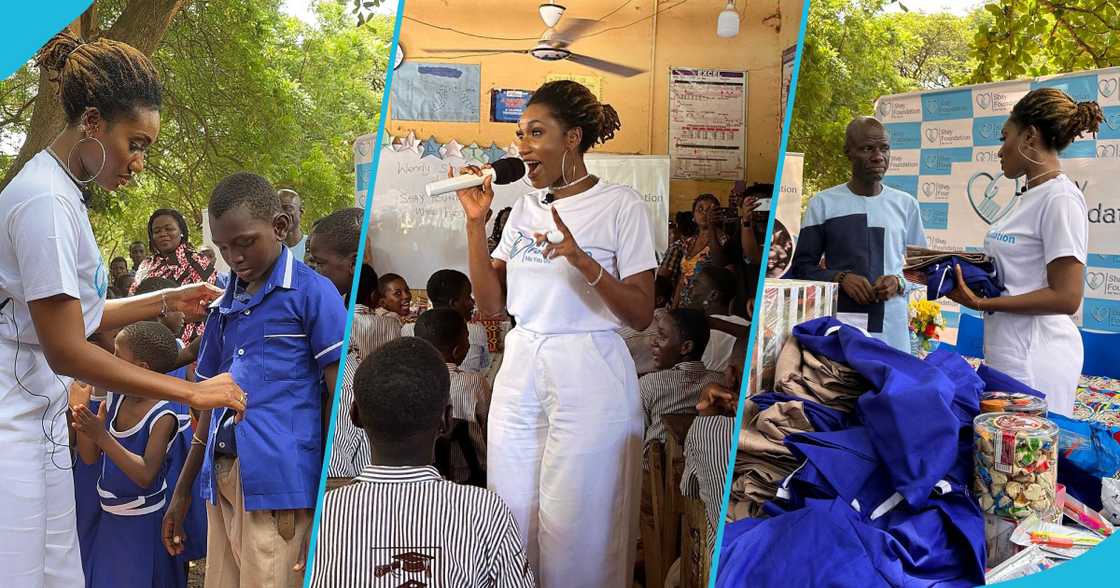 Wendy Shay donated to a school in Weija