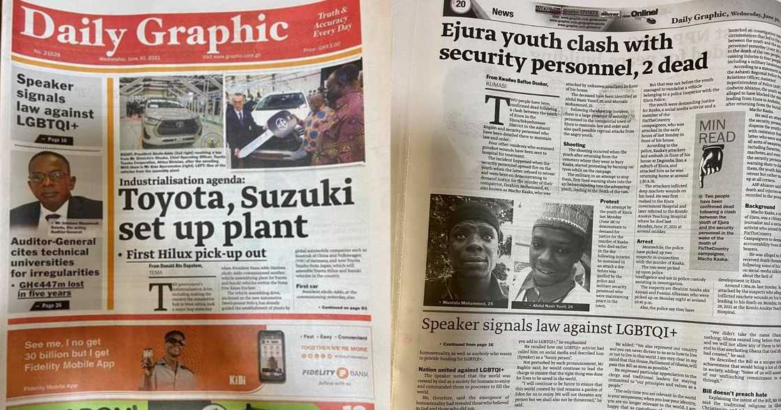 Ejura Protest: Daily Graphic Fails To Capture Killings On Front Page; Ghanaians React