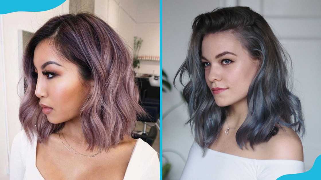 Mid-length with side part Mid-length with side part