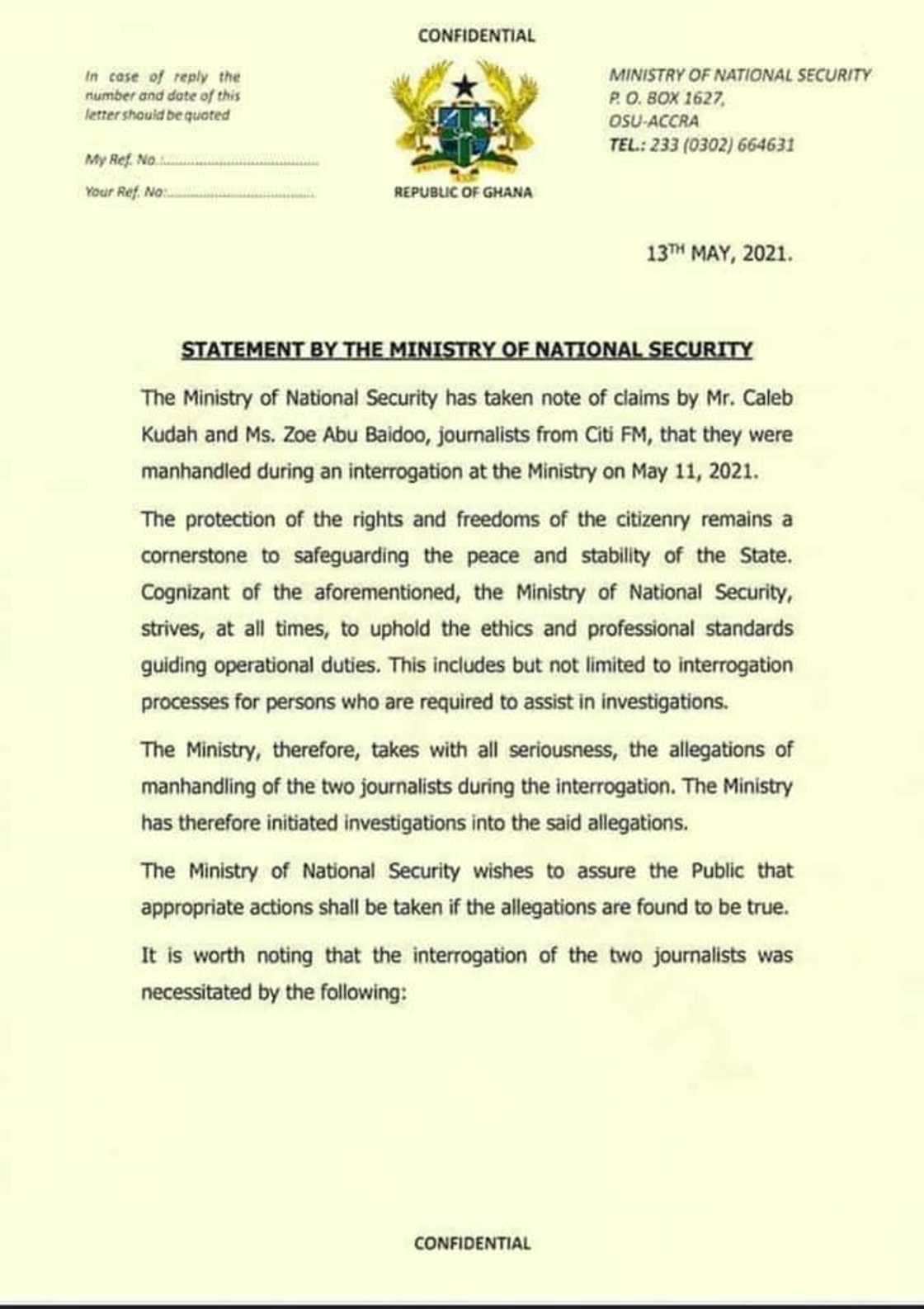 National Security begins probe into claims of assault by Citi News' Caleb and Zoe National Security begins probe into claims of assault by Citi News' Caleb and Zoe