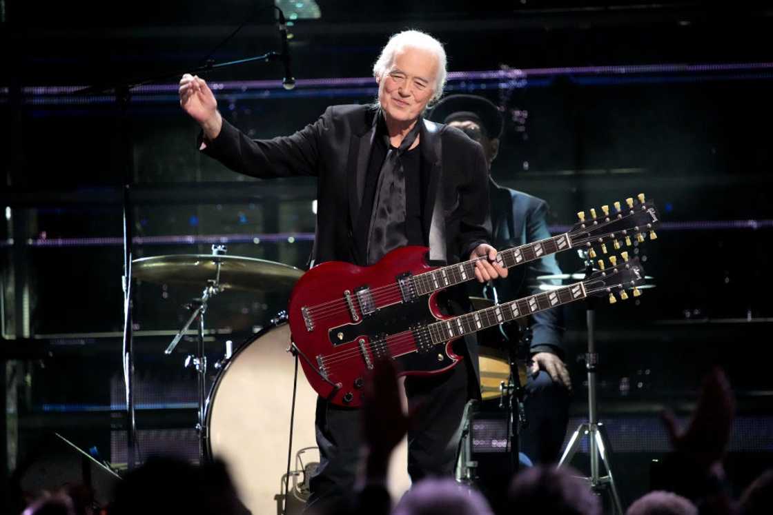 Jimmy Page performs onstage at the 38th Annual Rock & Roll Hall Of Fame Induction Ceremony Jimmy Page performs onstage at the 38th Annual Rock & Roll Hall Of Fame Induction Ceremony