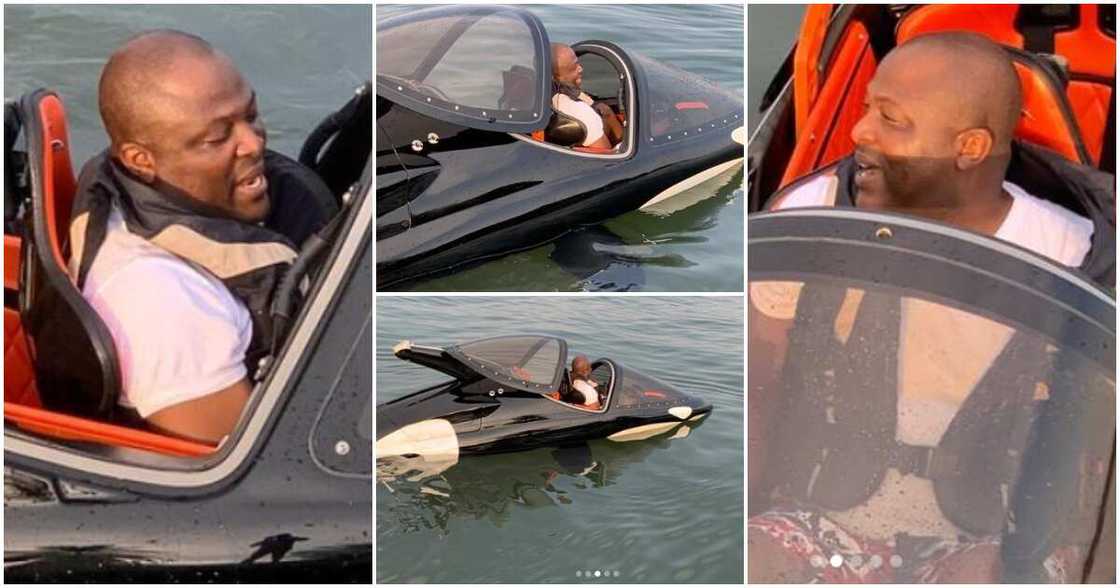 Ibrahim Mahama spend times on a Seabreacher.