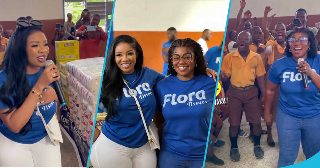 Piesie Esther and Serwaa Amihere at the Dzorwulu Special School Piesie Esther and Serwaa Amihere at the Dzorwulu Special School