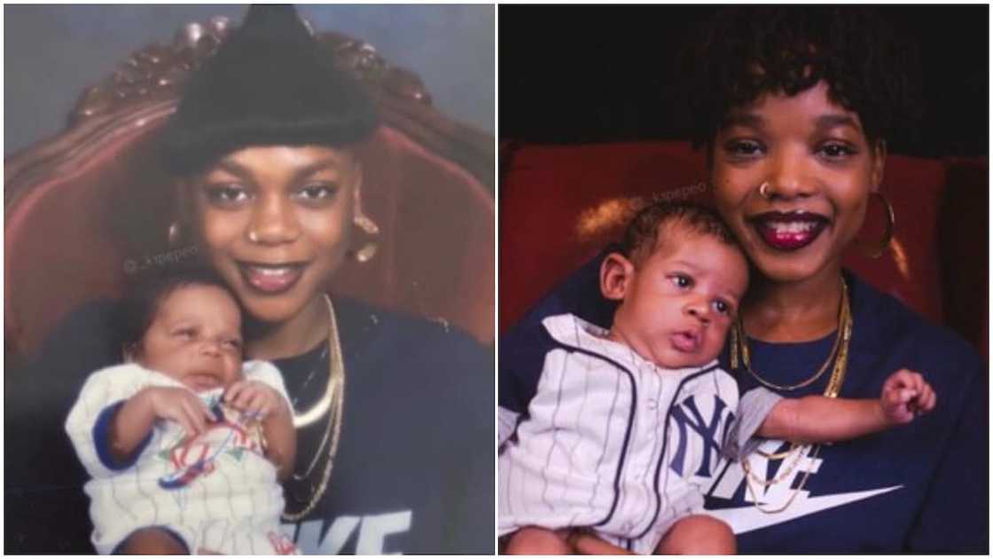 Daughter recreates mum's throwback photo decades after, people praise her Daughter recreates mum's throwback photo decades after, people praise her