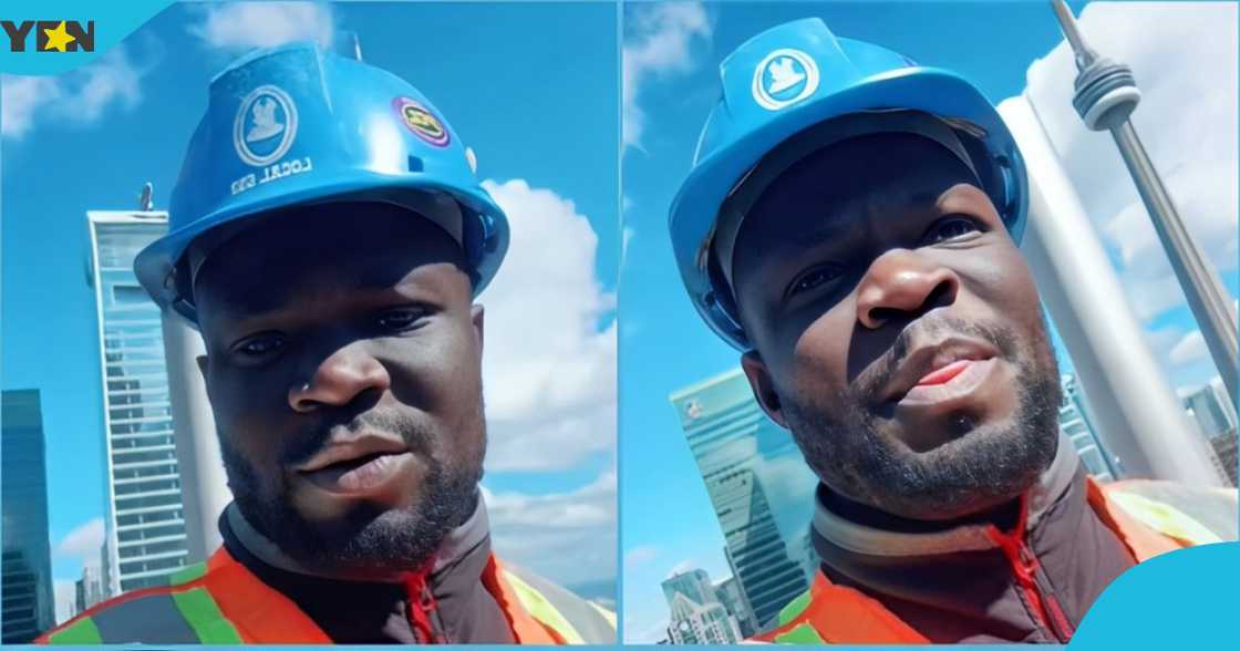 Photo of construction worker talking about life in Canada