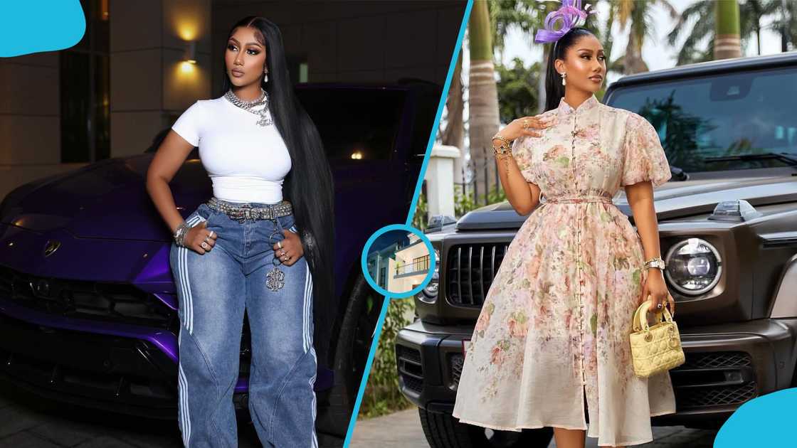 Hajia4Reall, Hajia4Reall mansion, Mona Faiz Montrage, Hajia4Reall new house, Lamborghini Urus, Porsche, GhHyper, Ghanaian socialite Hajia4Reall, Hajia4Reall mansion, Mona Faiz Montrage, Hajia4Reall new house, Lamborghini Urus, Porsche, GhHyper, Ghanaian socialite