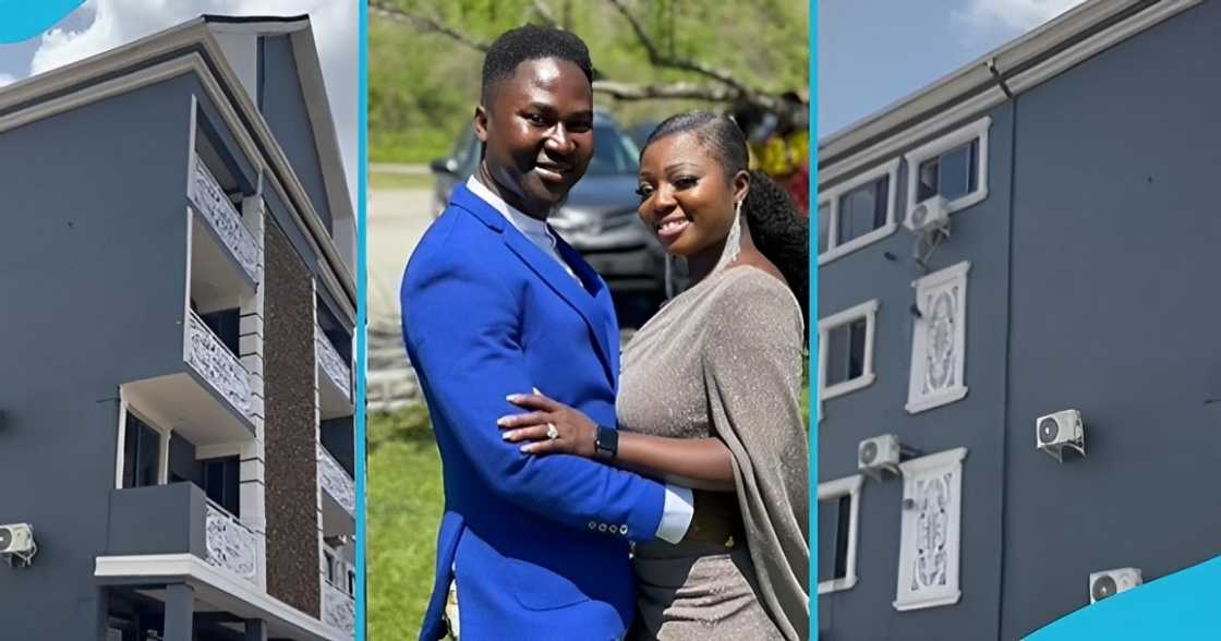 Ghanaian couple, celebrate, social media, dreams mansion, building.