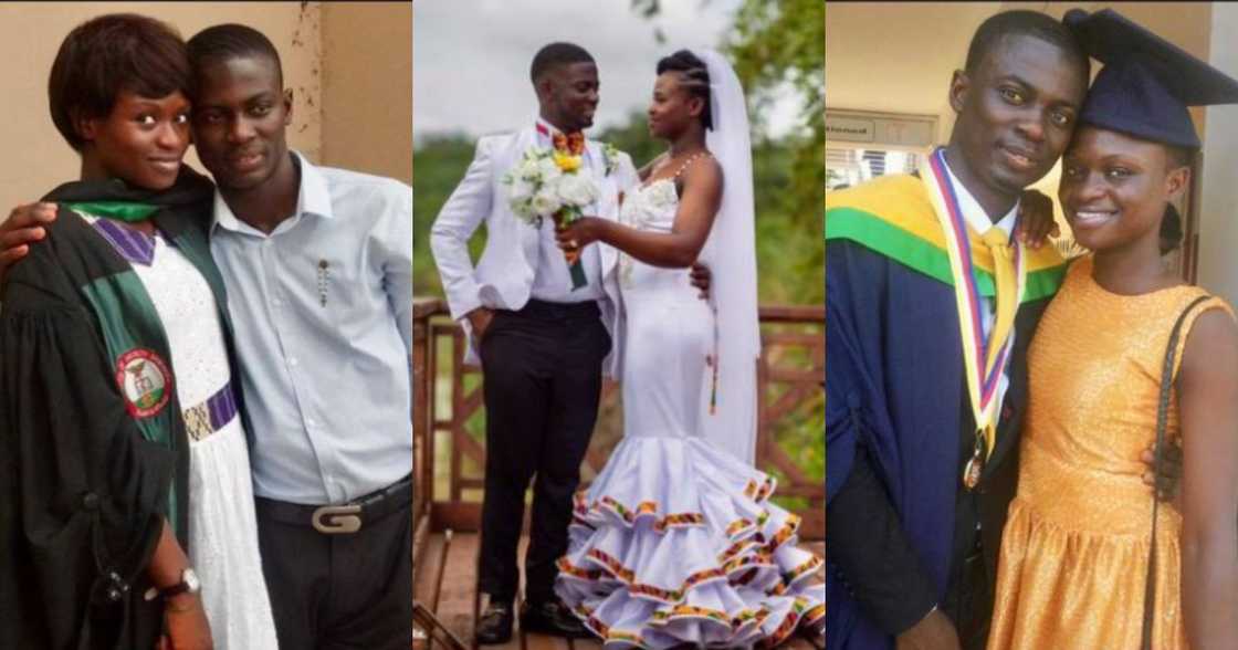 Odo Nsor: Man marries schoolmate; story of their beautiful love life told in photos