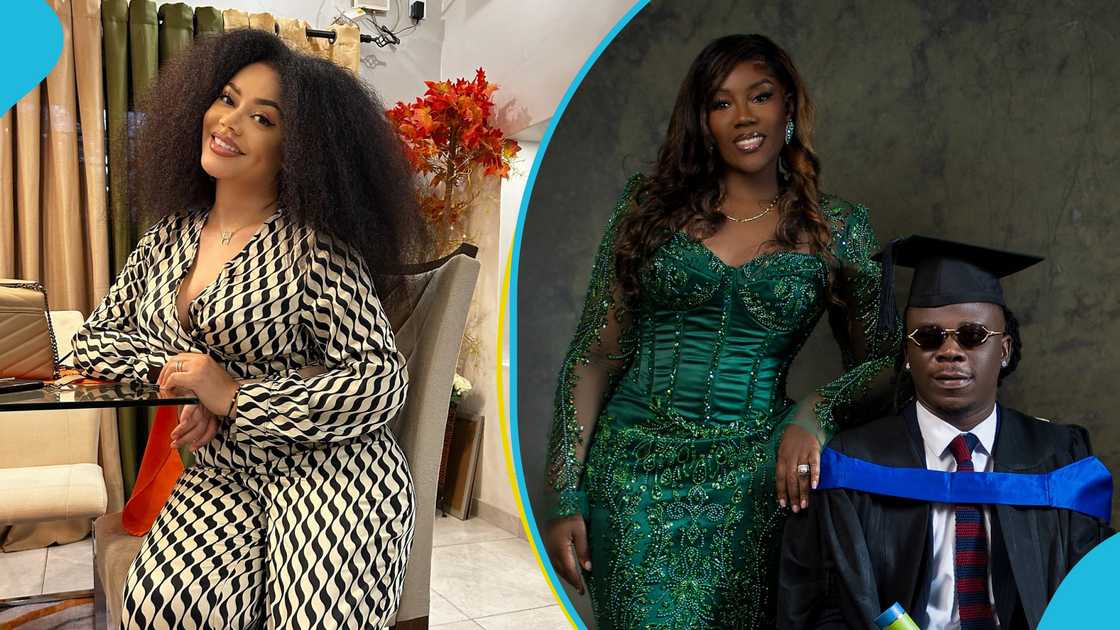 Nadia Buari, Stonebwoy and his wife Dr Louisa Satekla, Stonebwoy graduates Nadia Buari, Stonebwoy and his wife Dr Louisa Satekla, Stonebwoy graduates