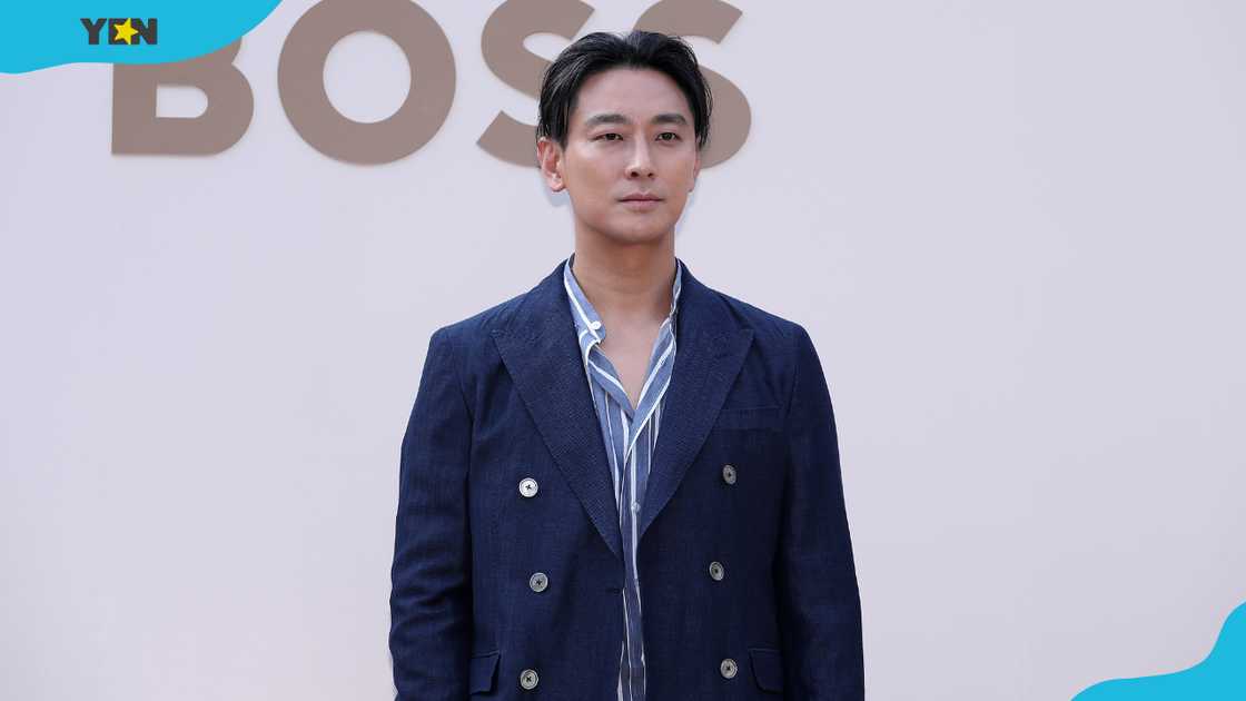 South Korean actor Ju Ji-Hoon at the BOSS 2024 SS Premium Menswear Presentation event.