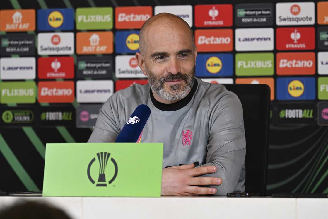 Head coach Enzo Maresca of Chelsea attends the UEFA 2024/25 Round of 16 Second Leg training and press conference at Cobham Training Ground on March 12, 2025 in Cobham, United Kingdom Head coach Enzo Maresca of Chelsea attends the UEFA 2024/25 Round of 16 Second Leg training and press conference at Cobham Training Ground on March 12, 2025 in Cobham, United Kingdom
