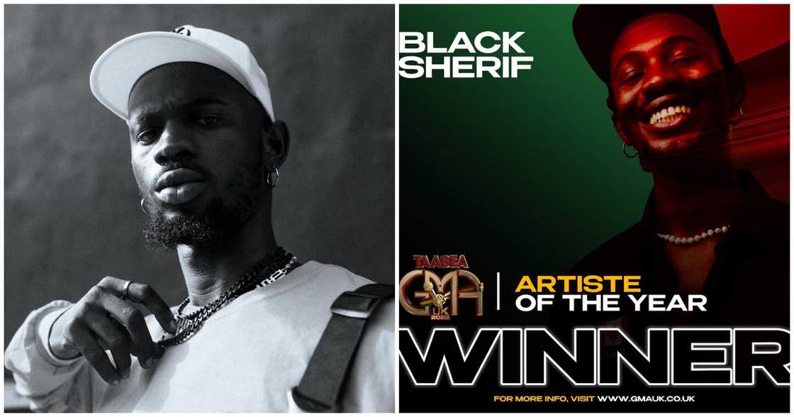 Black Sherif Wins Artist Of The Year And 2 Other Awards At Ghana Music Awards UK; Fans Congratulate Him Black Sherif Wins Artist Of The Year And 2 Other Awards At Ghana Music Awards UK; Fans Congratulate Him