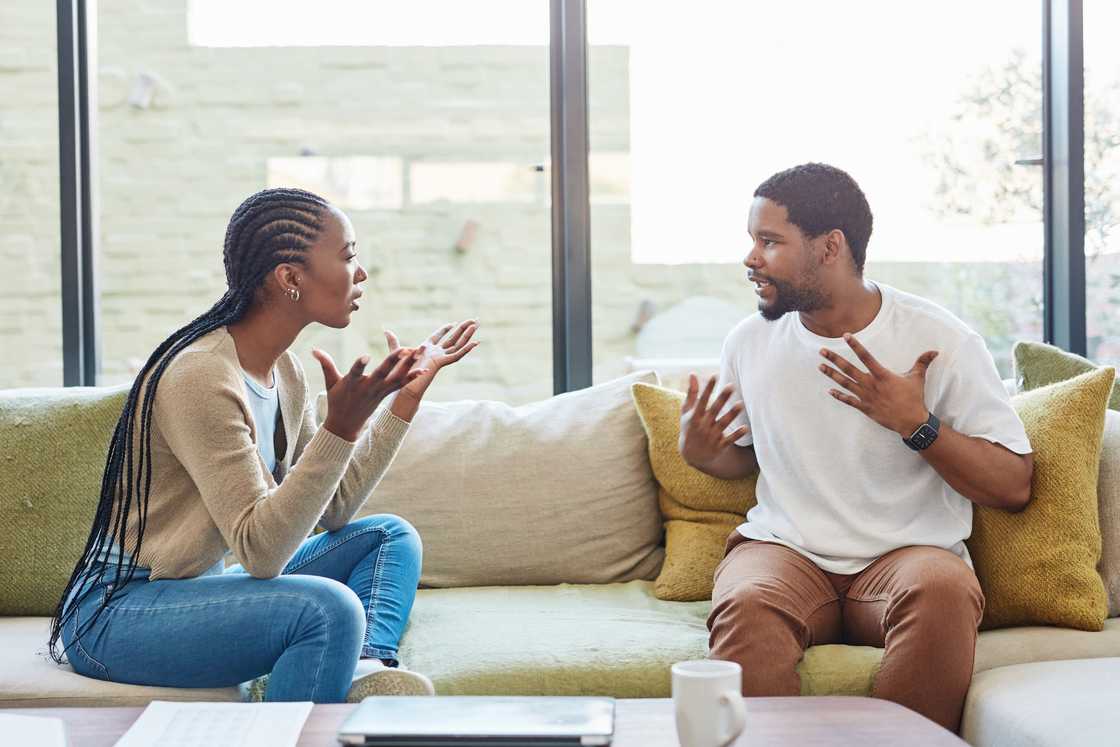 A couple arguing A couple arguing