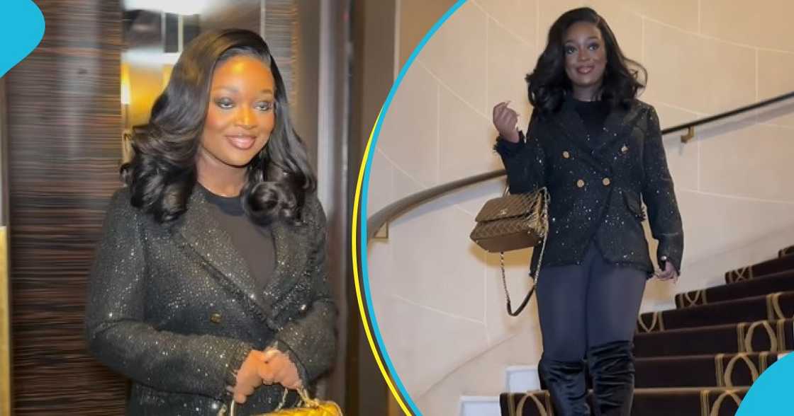 Actress Jackie Appiah wows fans in black outfit. Actress Jackie Appiah wows fans in black outfit.