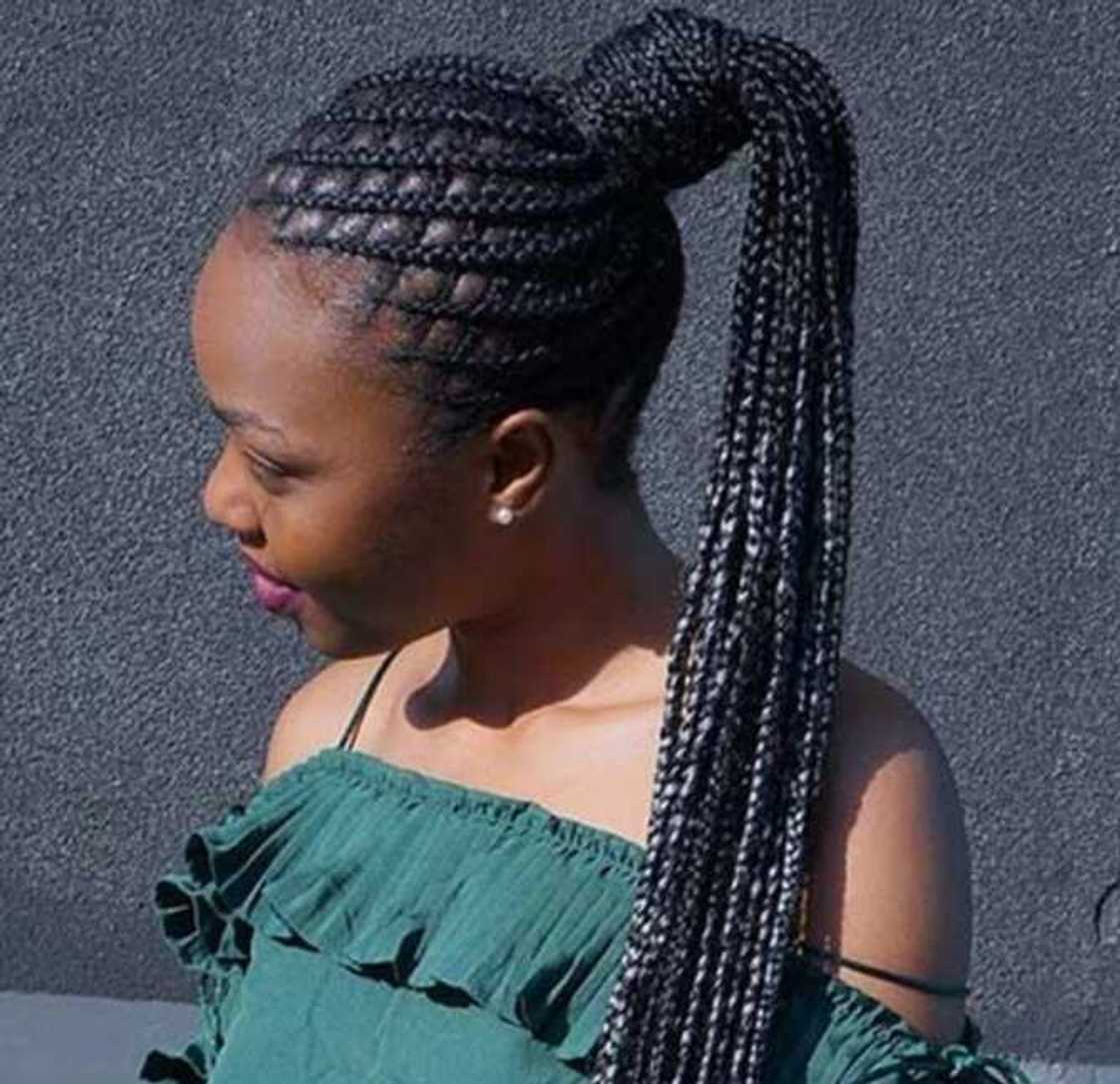 Ghana braids ponytail styles