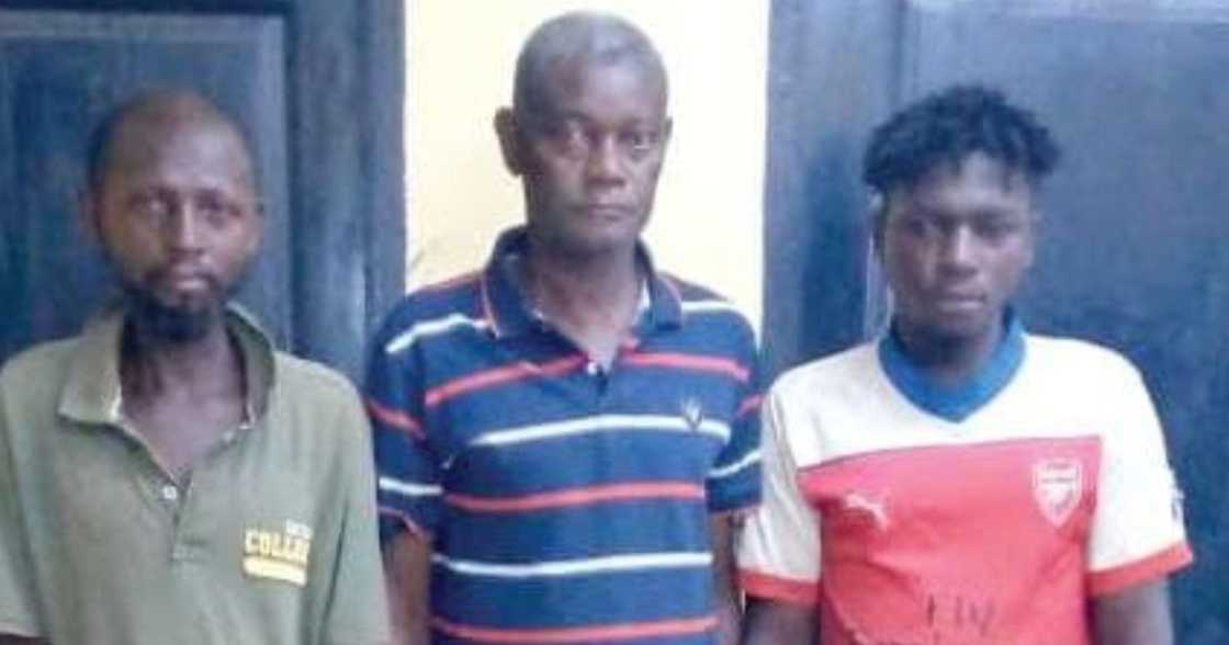 Three men in possession of human parts