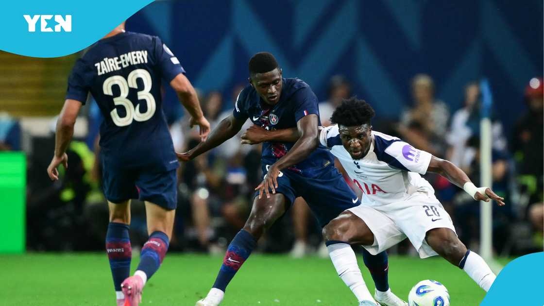 Thomas Frank, Mohammed Kudus, Tottenham Hotspur, UEFA Super Cup, PSG. Thomas Frank, Mohammed Kudus, Tottenham Hotspur, UEFA Super Cup, PSG.