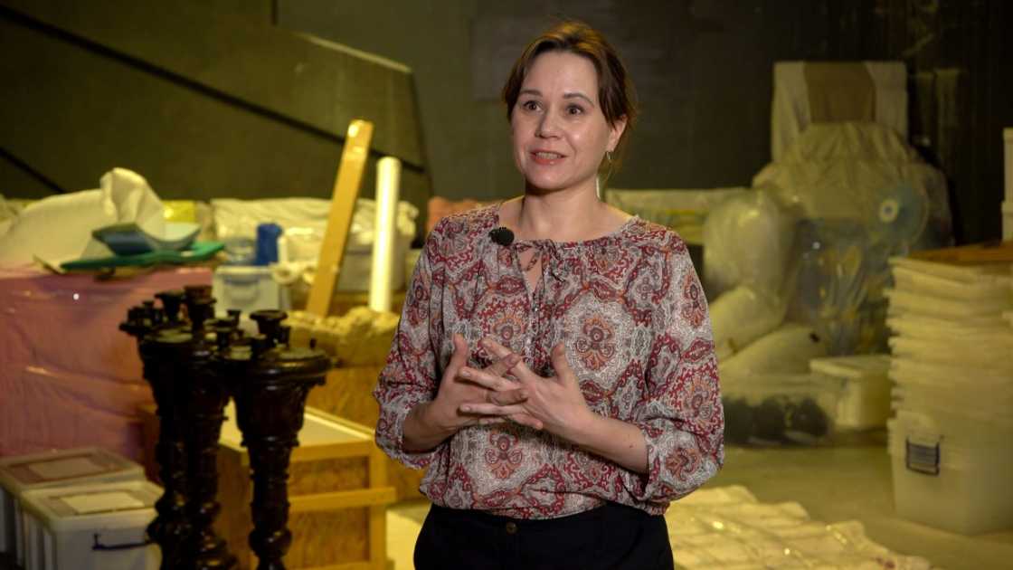 Curator Natalya Chergik braved a five-day journey to rescue as much artwork as possible and take it to safety in the west of Ukraine Curator Natalya Chergik braved a five-day journey to rescue as much artwork as possible and take it to safety in the west of Ukraine