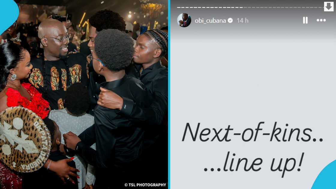 Chidi Nweke, Obi Cubana, Obi Cubana's wife, Ebele Iyiegbu, Obi Cubana's adopted child, Next of kin, Obi Cubana's sons Chidi Nweke, Obi Cubana, Obi Cubana's wife, Ebele Iyiegbu, Obi Cubana's adopted child, Next of kin, Obi Cubana's sons