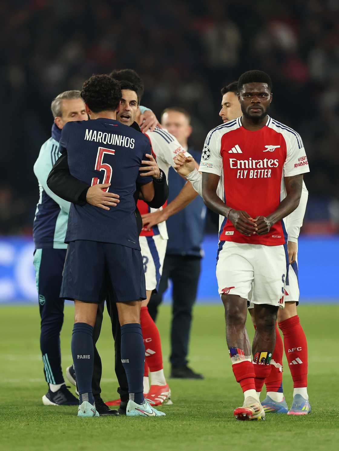 Thomas Partey disappointed after Arsenal lost 2-1 at Paris Saint-Germain on May 7, 2025 at Parc des Princes on May 07, 2025 in Paris, France Thomas Partey disappointed after Arsenal lost 2-1 at Paris Saint-Germain on May 7, 2025 at Parc des Princes on May 07, 2025 in Paris, France