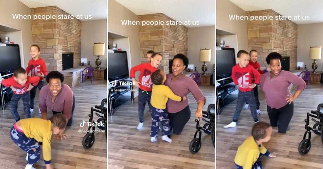 TikTok user @neokirchbaby, disabled mom, and her three boys