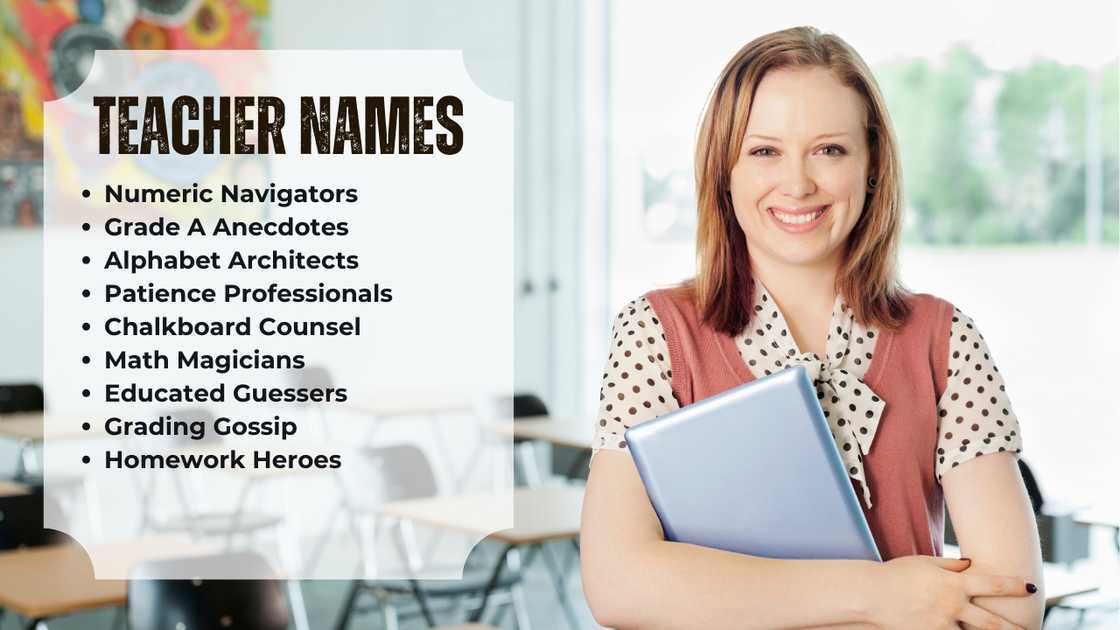 Funny trivia team names for teachers