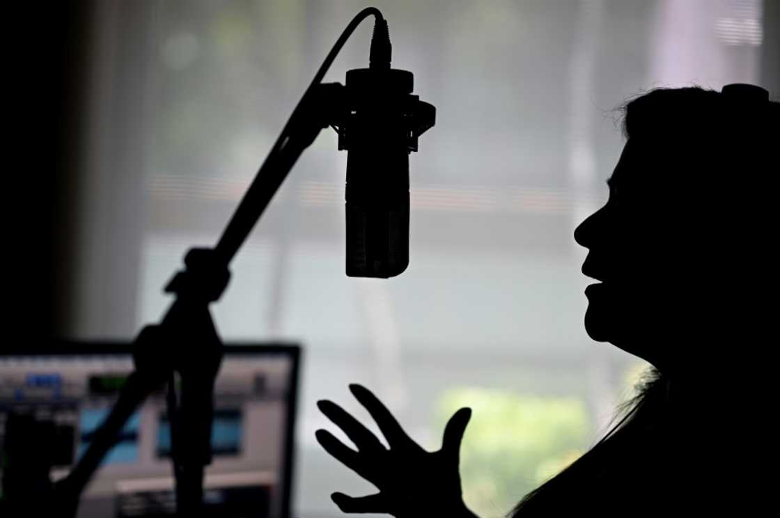 Dessiree Hernandez, president of the Mexican Association of Commercial Announcers, speaks at a recording studio in Mexico City Dessiree Hernandez, president of the Mexican Association of Commercial Announcers, speaks at a recording studio in Mexico City
