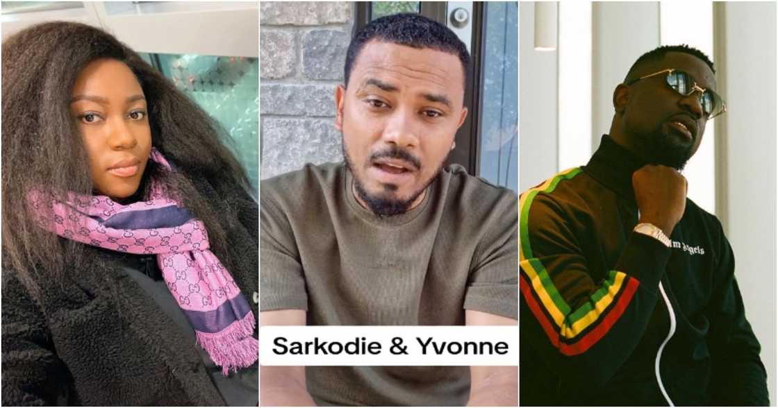 Photo of Yvonne Nelson, Sarkodie and man in Canada