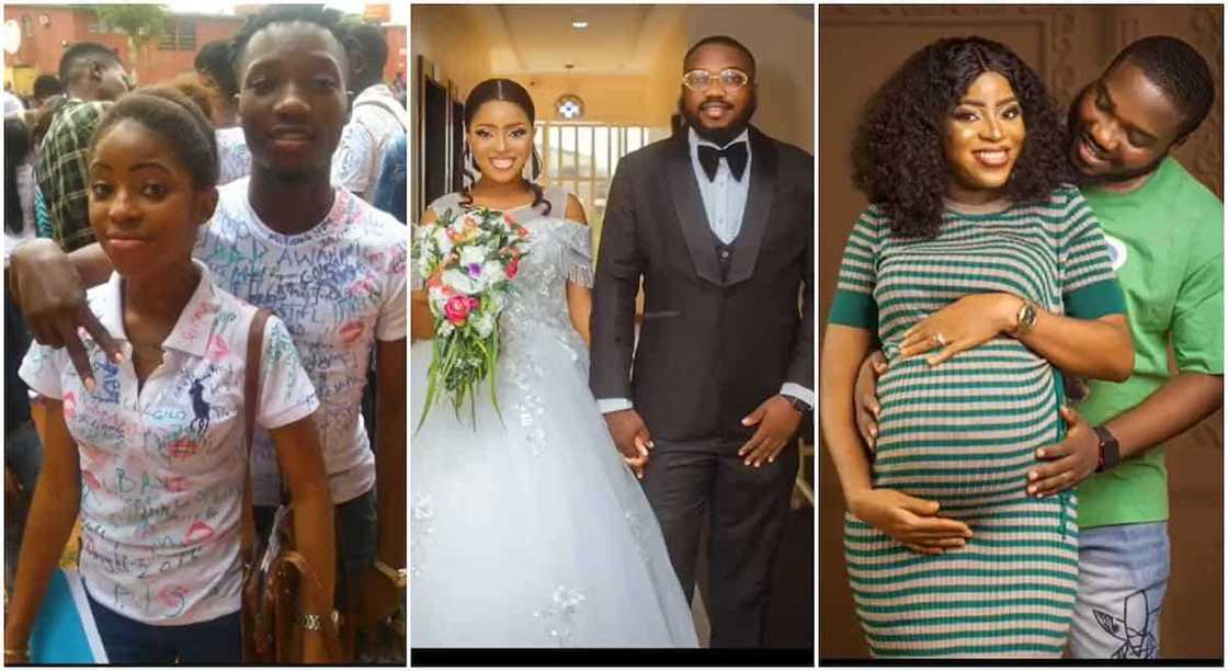 Photos of a Nigerian man and his wife.