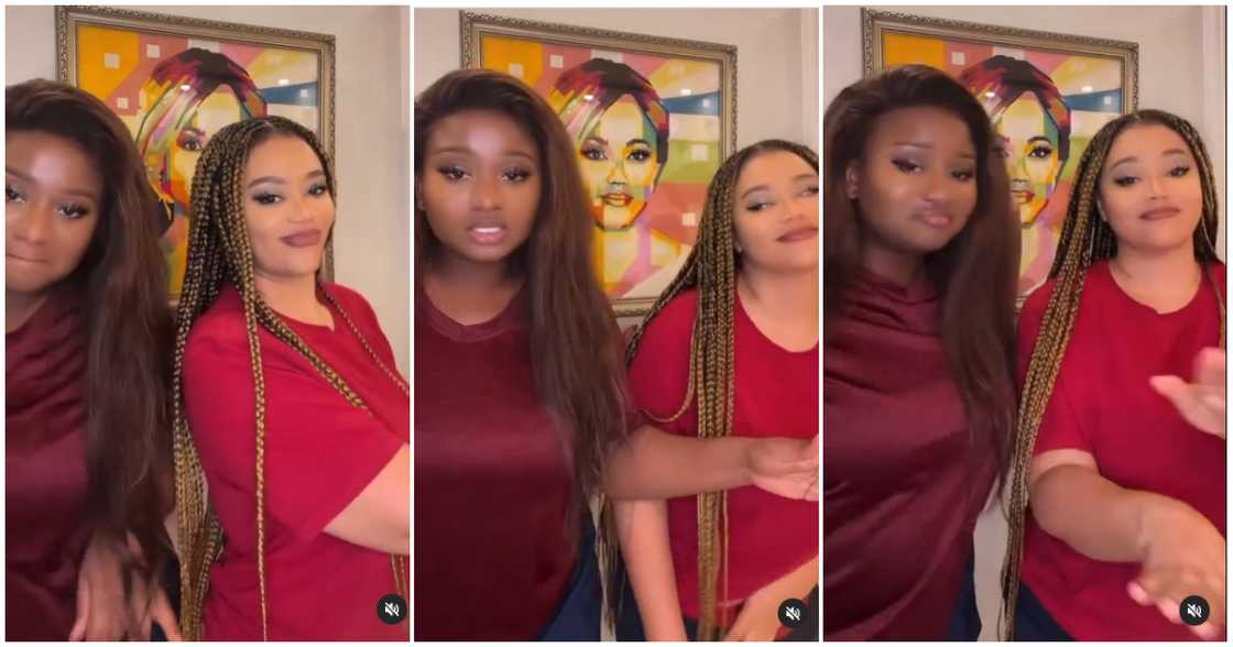 Nadia Buari and her sister Samera Buari dancing to Stonebwoy's 'More of You'. Nadia Buari and her sister Samera Buari dancing to Stonebwoy's 'More of You'.