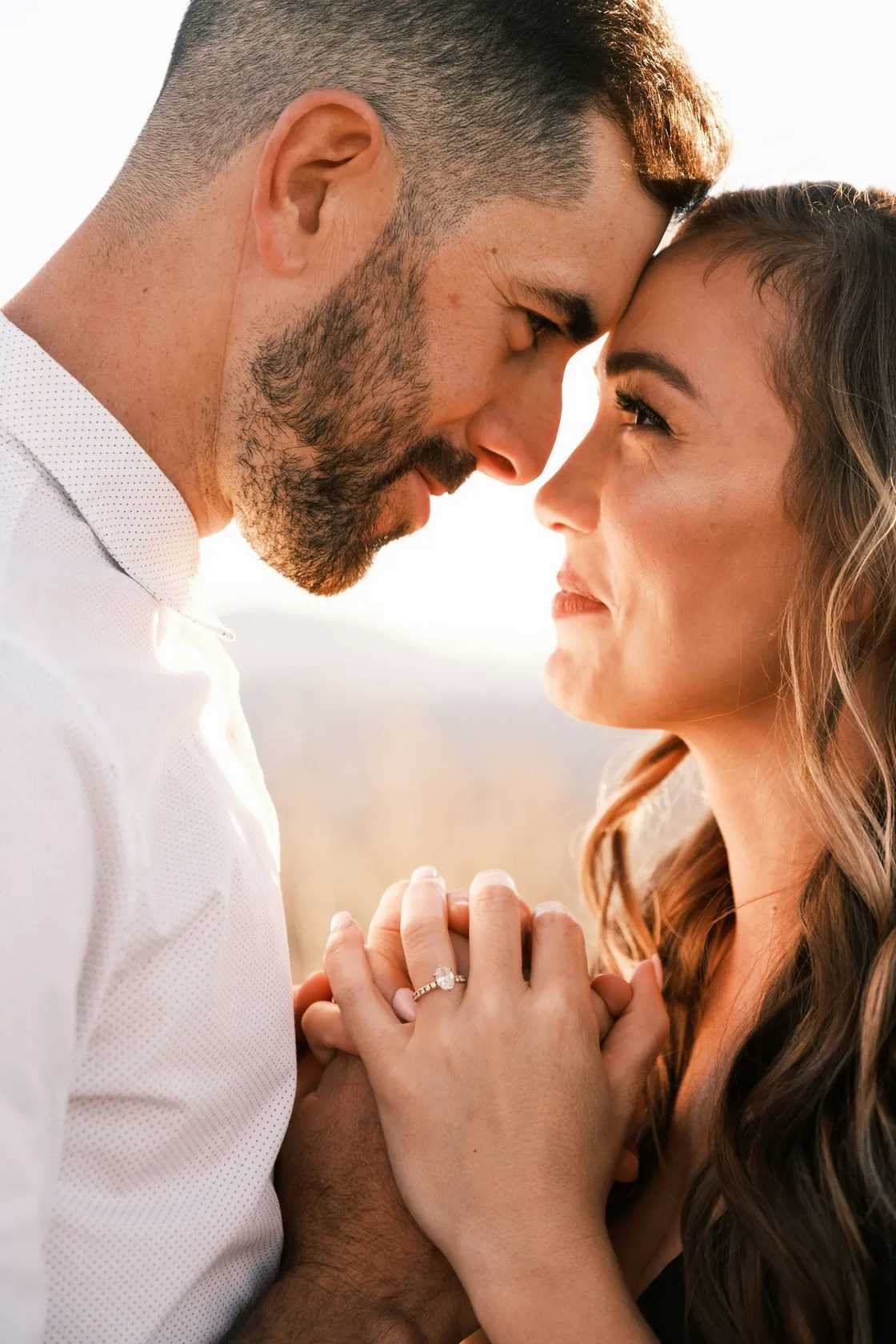 A close-up of a couple