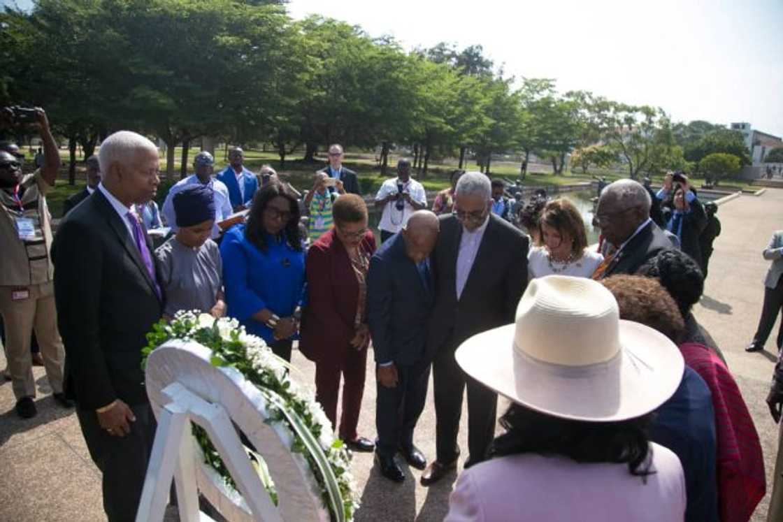 Pelosi, delegation pay homage at Kwame Nkrumah Memorial Park