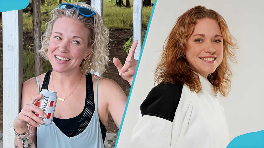 Heather West with blonde and brown hair Heather West with blonde and brown hair