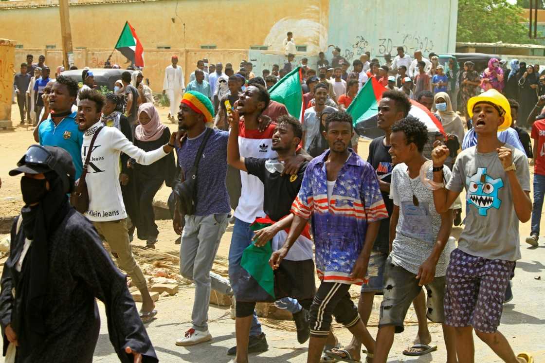 The activists demand the restoration of the transition to civilian rule that was launched shortly after the 2019 ouster of veteran president Omar al-Bashir but which has been derailed since The activists demand the restoration of the transition to civilian rule that was launched shortly after the 2019 ouster of veteran president Omar al-Bashir but which has been derailed since