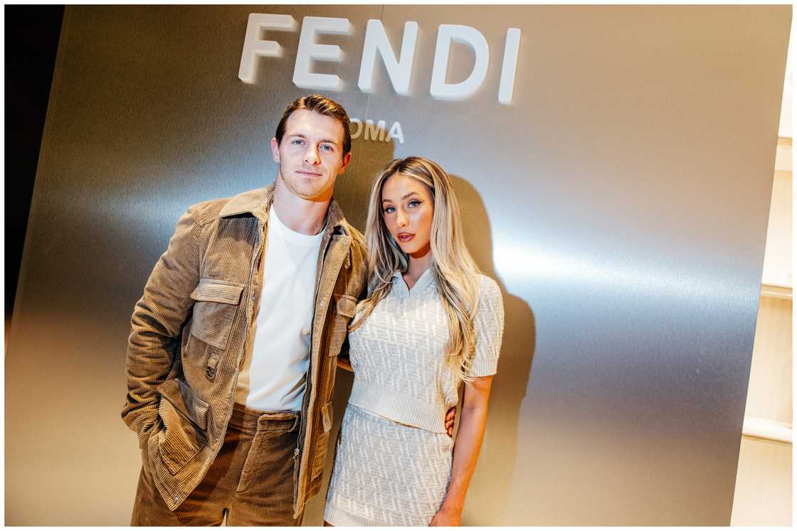 Braxton Berrios and Alix Earle at the Fendi Design District Boutique opening