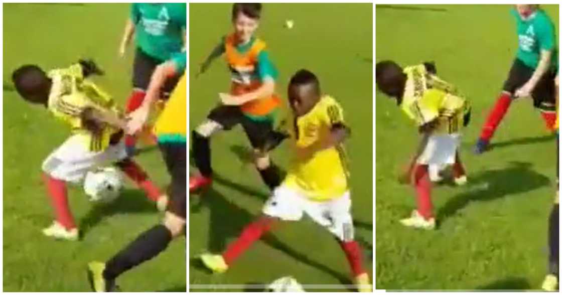 Yaw Dabo dribbles white children in Germany