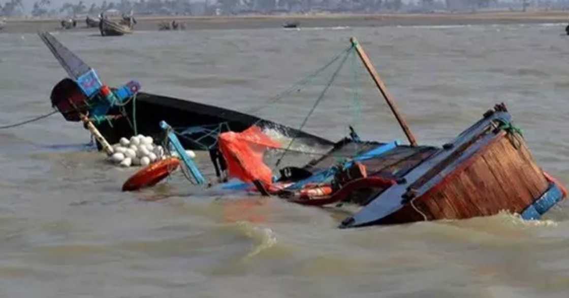 A capsised boat A capsised boat