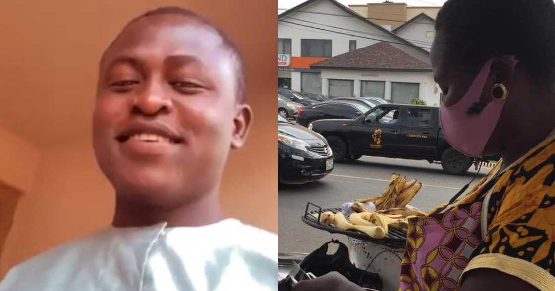 This is my mom at East Legon KFC road; please buy some of her plantain - Man begs This is my mom at East Legon KFC road; please buy some of her plantain - Man begs